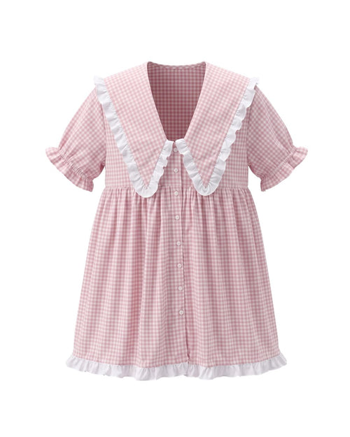 Flora Mini Dress in Pink Gingham - PRE ORDER