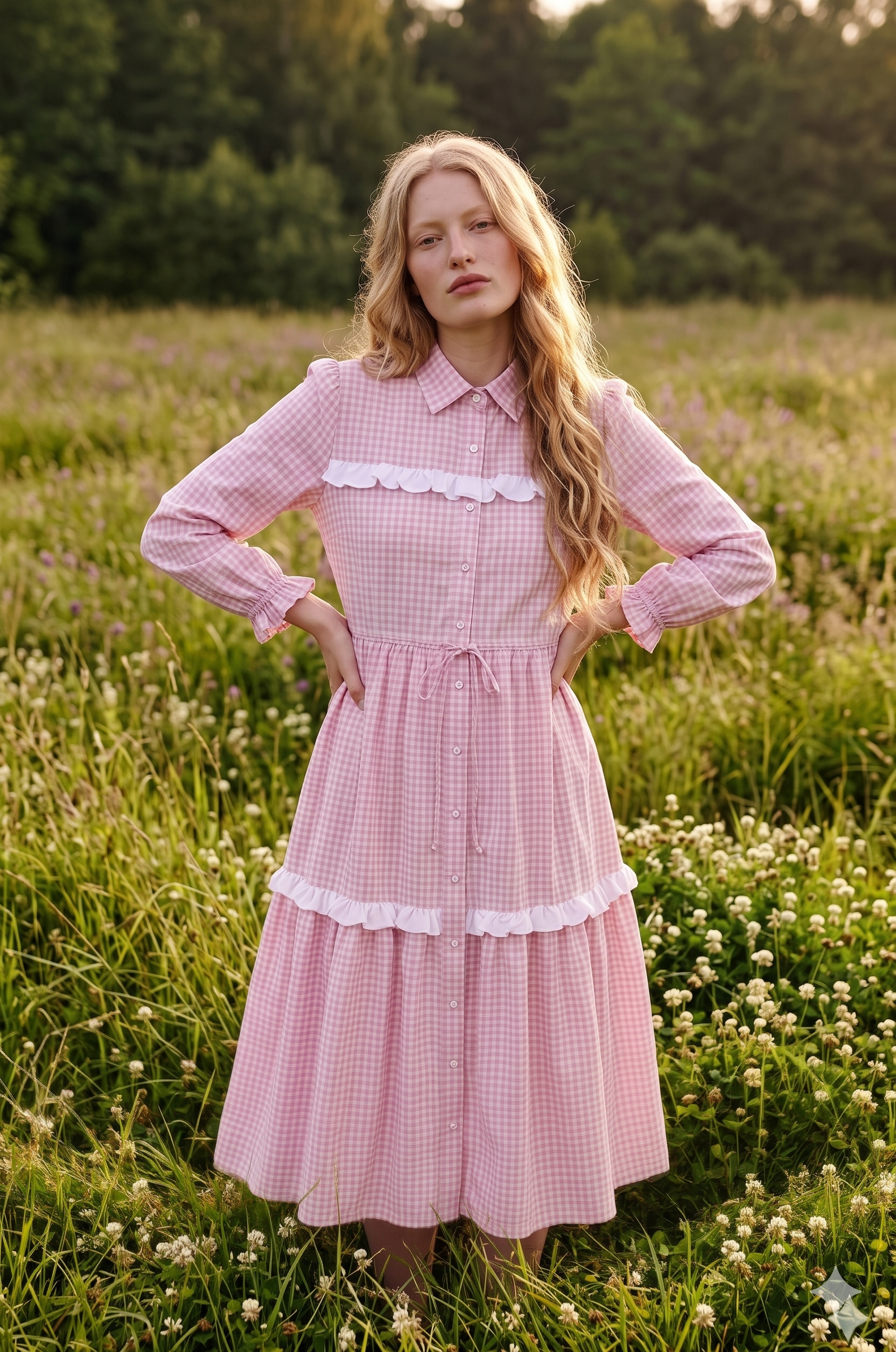 Flora Maxi Dress in Pink Gingham - PRE ORDER